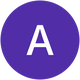 Purple circle with white 'A' in the center.