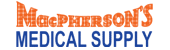 Logo with orange 'Macpherson's' and blue 'Medical Supply' text.