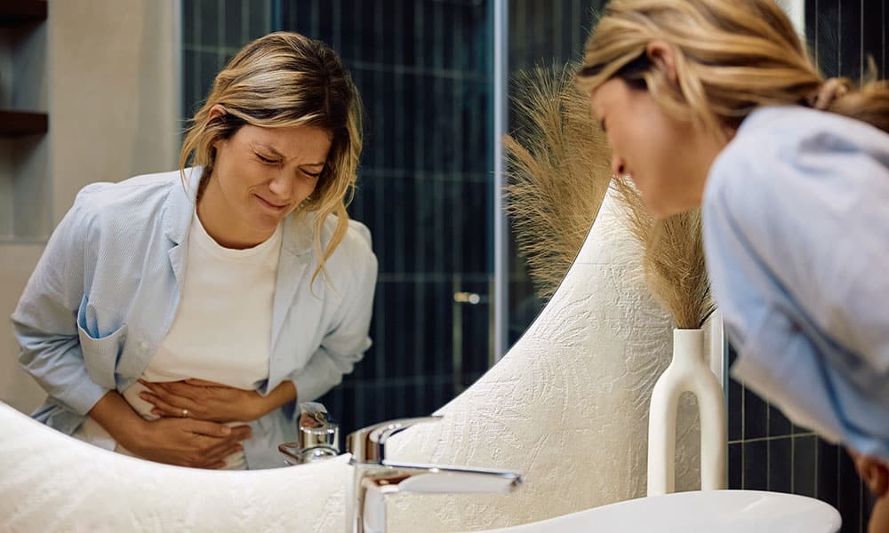 Precipitated withdrawal can include dehydration from vomiting