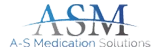 ASM logo with blue and gray gradient letters, text below reads A-S Medication Solutions.