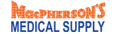 Logo with orange 'Macpherson's' and blue 'Medical Supply' text.